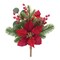 Melrose 2 Piece Set Poinsettia Pine Artificial Christmas Sprays 16.25&#x22;